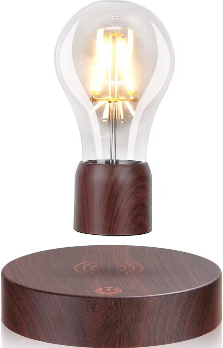 Levitating Light Bulb Lamp Floating and Spinning LED Bulb Light 360 Degree Rotating Magnetic Levitation Bulb Night Lights Table Lamps Home Office Decoration Desk Tech Toys