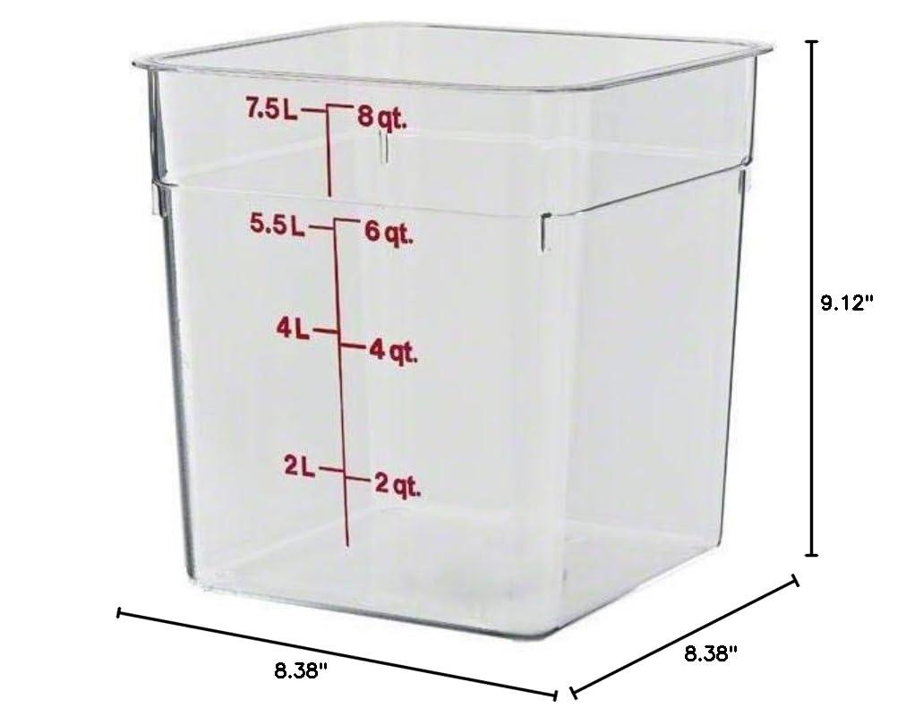 Cambro Clear 8QT Square Food Container 8SFSCW135