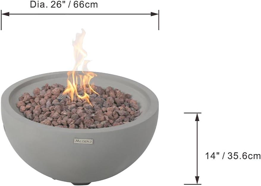Modeno Nantucket 27" Liquid Propane Concrete Fire Bowl