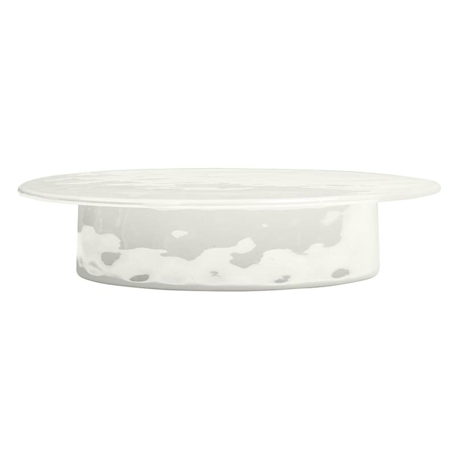 Santa Barbara Design Studio Ceramic Cake Stand Luster Dessert Display Riser, 11" Diameter x 2" H, White