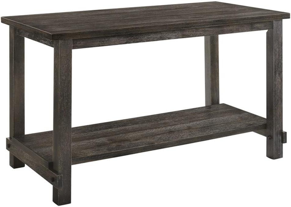 60" Martha Li Dining Table Weathered Gray - Acme Furniture: Sturdy Wood, Storage Shelf, Seats 6