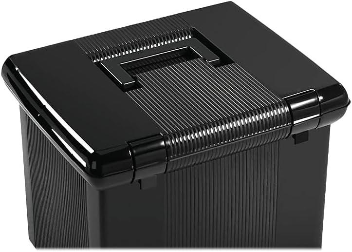 Pendaflex Portable File Boxes, Letter Files, 13.88" x 14" x 11.13", Black
