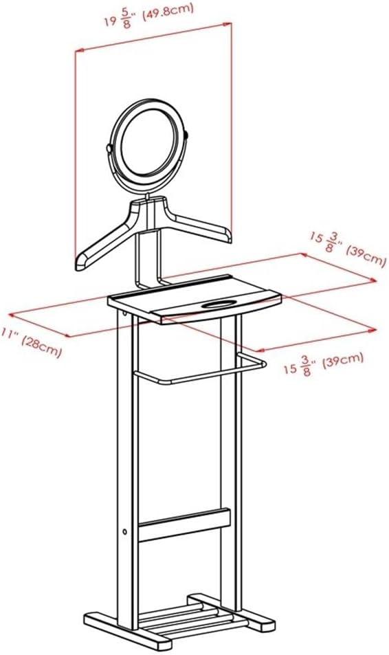 Carson Valet Stand - Dark Espresso - Winsome: Suit & Accessory Organizer, Shoe Rack, Tilt Mirror