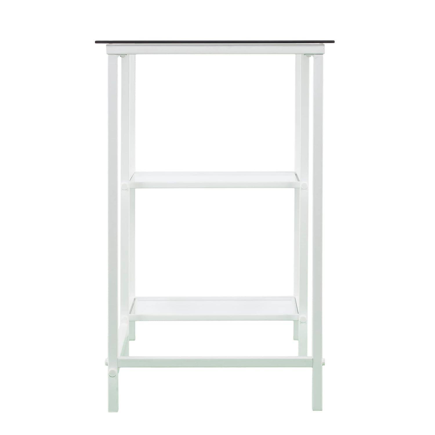 SEI Furniture Layton Metal/Glass Student Desk, White