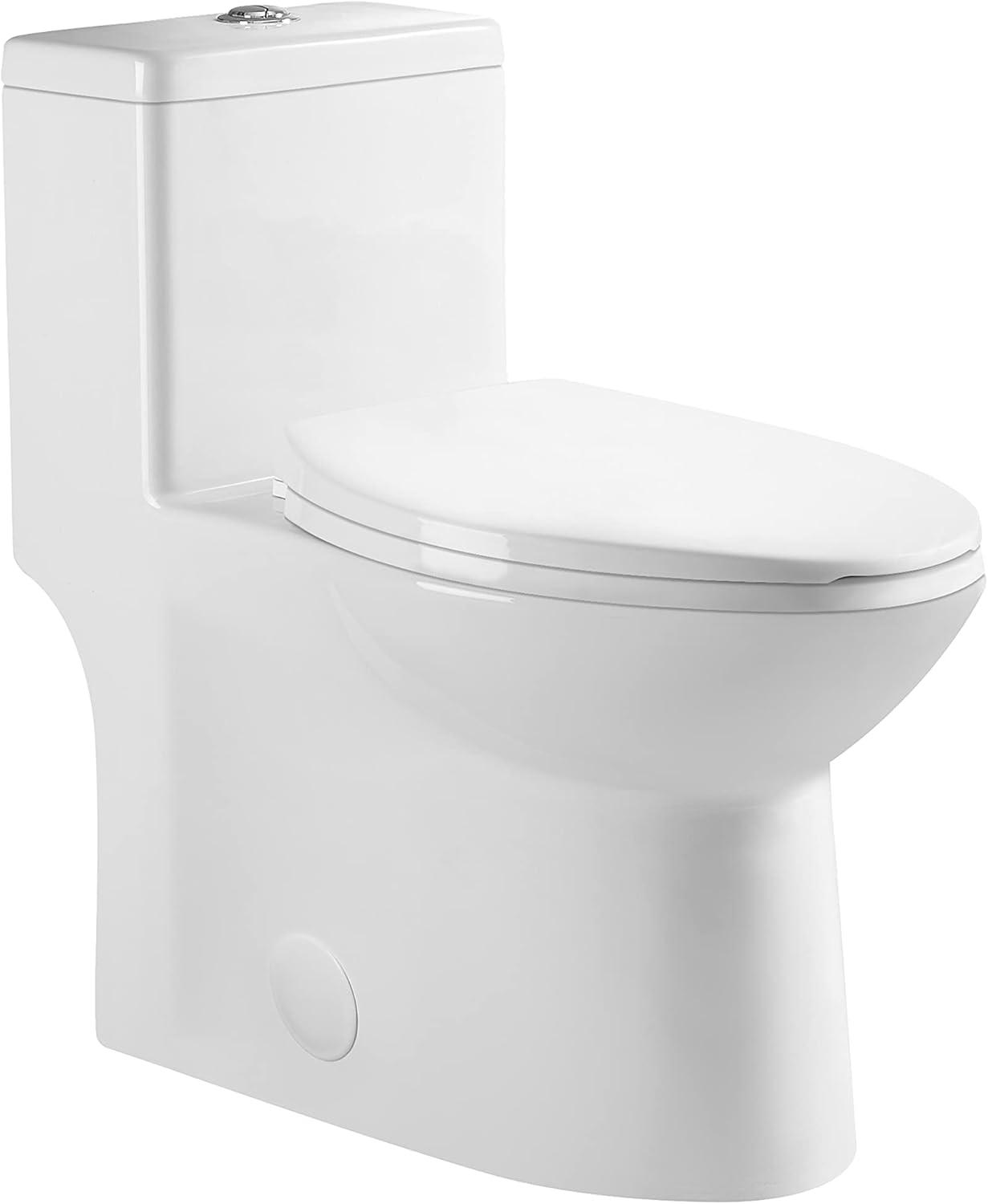 DeerValley Symmetry Dual Flush Elongated One-Piece Toilet Standard Toilet with Comfort Seat Height