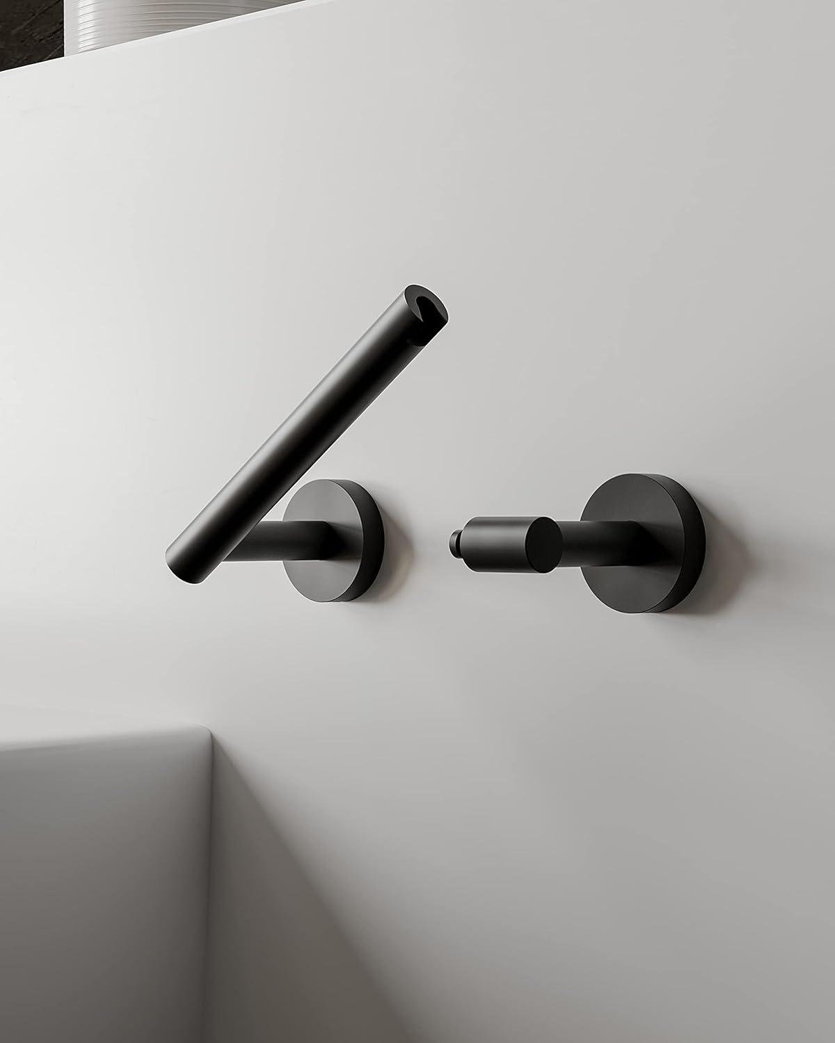 Matte Black Stainless Steel Round Pivoting Toilet Paper Holder