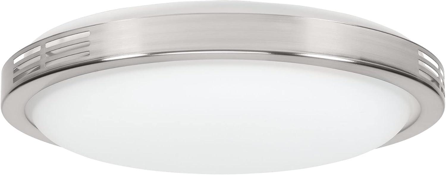 100 CFM Bathroom Ventilation Exhaust Fan with Decorative LED Light in Brushed Nickel Trim