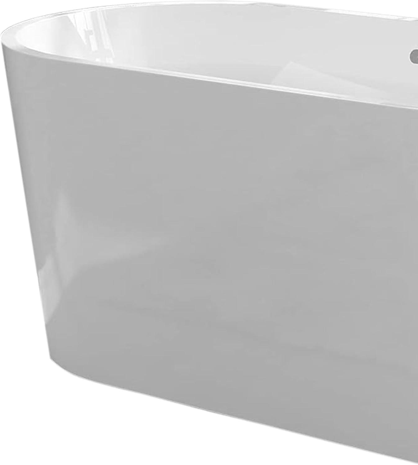 FerdY Shangri La 55” Acrylic Freestanding Bathtub w/Polished Chrome Drain