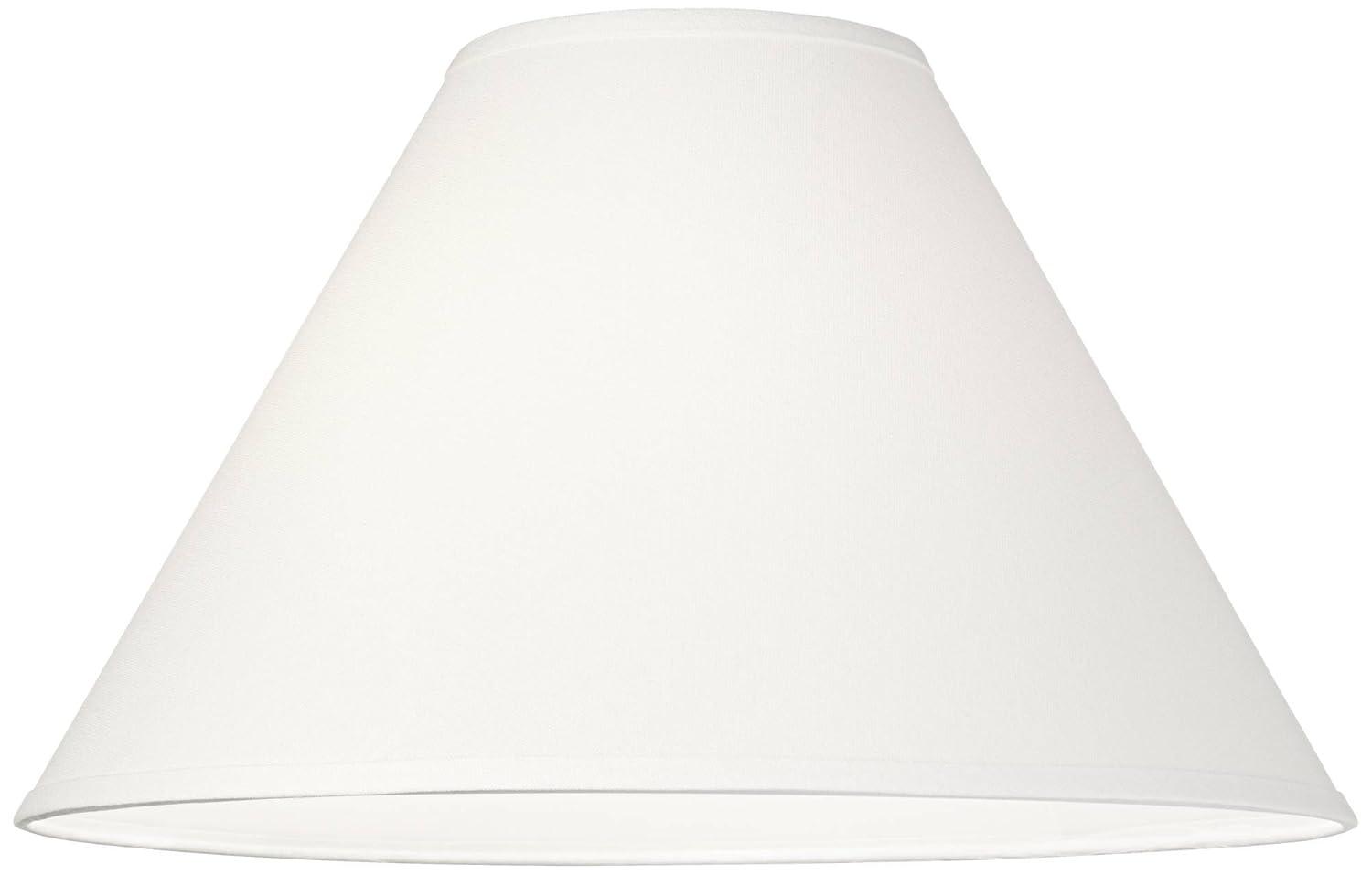 Springcrest Set of 2 Empire Lamp Shades White Linen Chimney Large 6" Top x 17" Bottom x 10" High Spider Harp and Finial Fitting