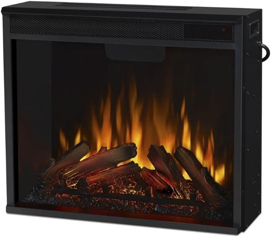 Espresso Solid Wood Electric Fireplace Mantel with Adjustable LED Flame