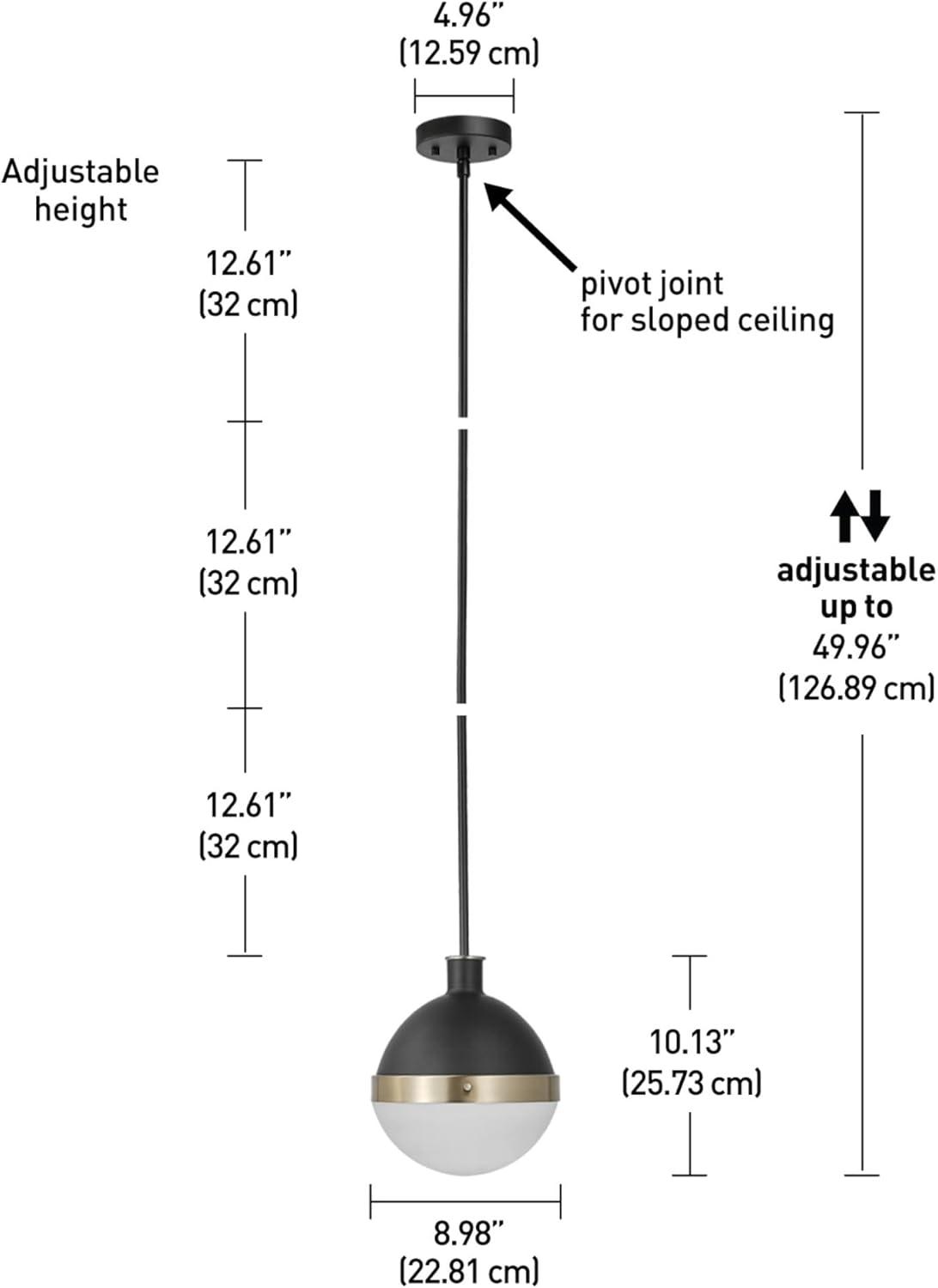 Globe Electric Bari 1-Light Matte Black Pendant, 65773