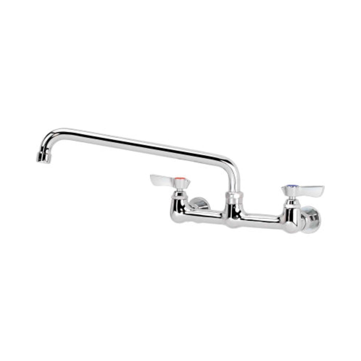 Chrome Commercial Wall Mount Faucet with 12" Swing Spout
