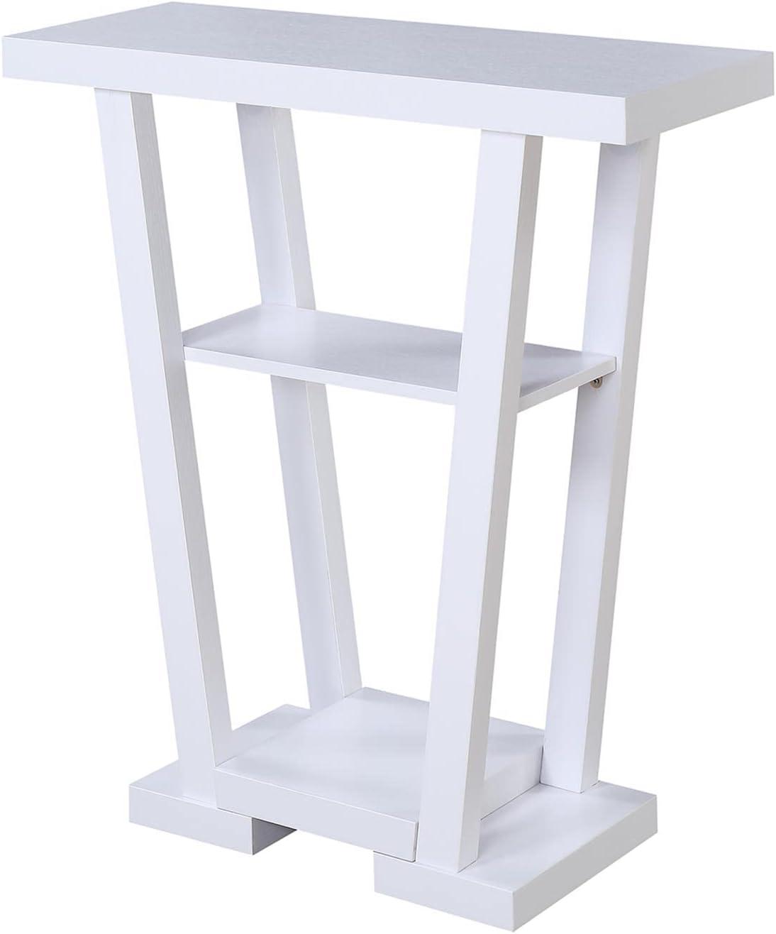 Newport V 32'' White Wood Grain Console Table with Storage