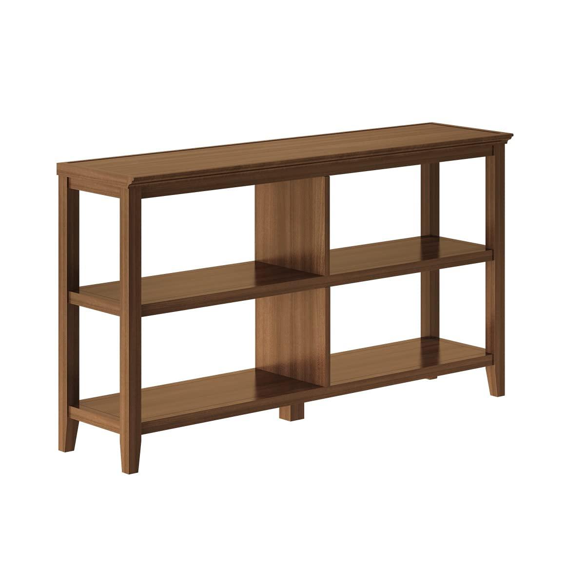 HomeRoots Brown Solid Wood Double Bookcase