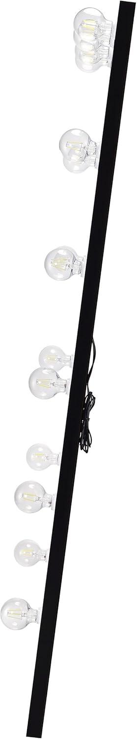 Black High Gloss Full Length Rectangular Wood Floor Mirror