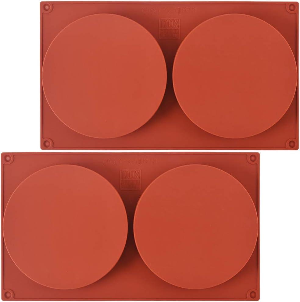 ionEgg Round Cake Pans, 5.4 Inches Silicone Molds for Baking, Nonstick & Quick Release Baking Pans for Layer Cakes, Cheese Cakes, Rainbow Cakes and Chocolate Cakes, Pack of 2