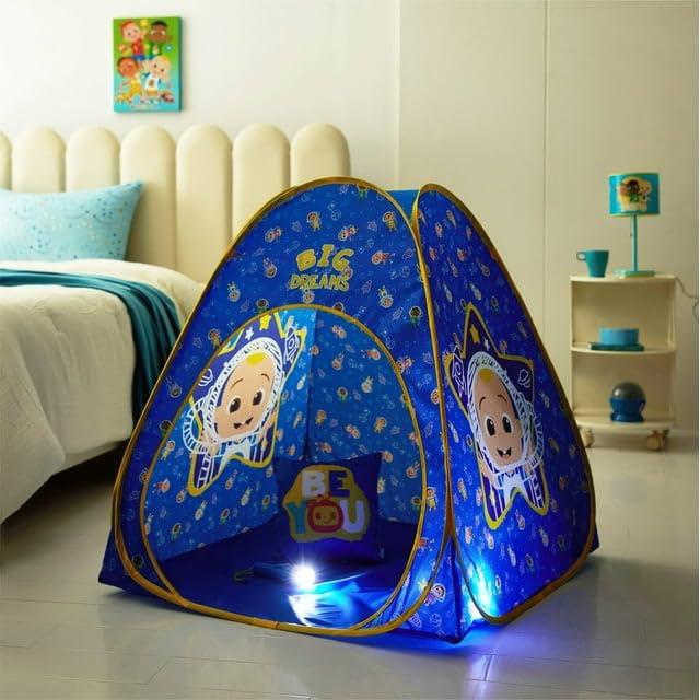 Cocomelon 3pc Tent Set with Pillow and Flashlight, Blue, Unisex, Toddler