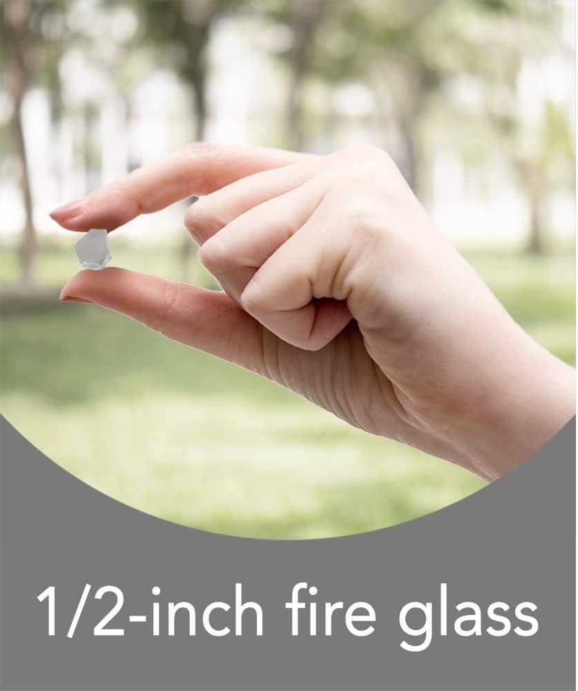 Fire Sense Fire Sense Premium Sparkling Reflective Tempered Fire Glass for Fire Pits Easy to Install-10 Lbs Crystal Clear