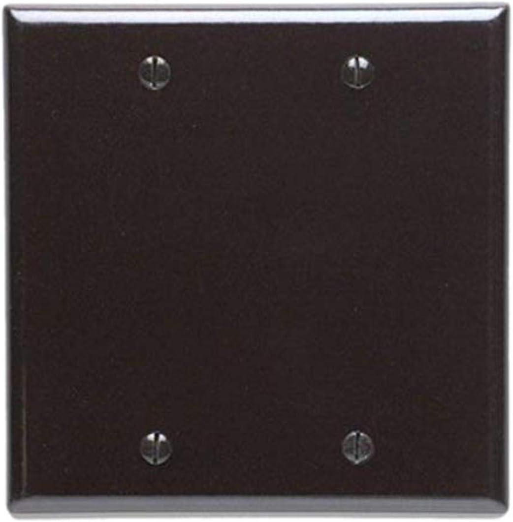 Brown Thermoset 2-Gang Blank Wall Plate