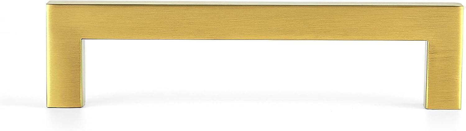 Ravinte 30 Pack 5 Inch Stainless Steel Cabinet Handles Square Cabinet Pulls Brushed Brass Cabinet Hardware Kitchen Cabinet Drawer Pulls Come with Screwdriver