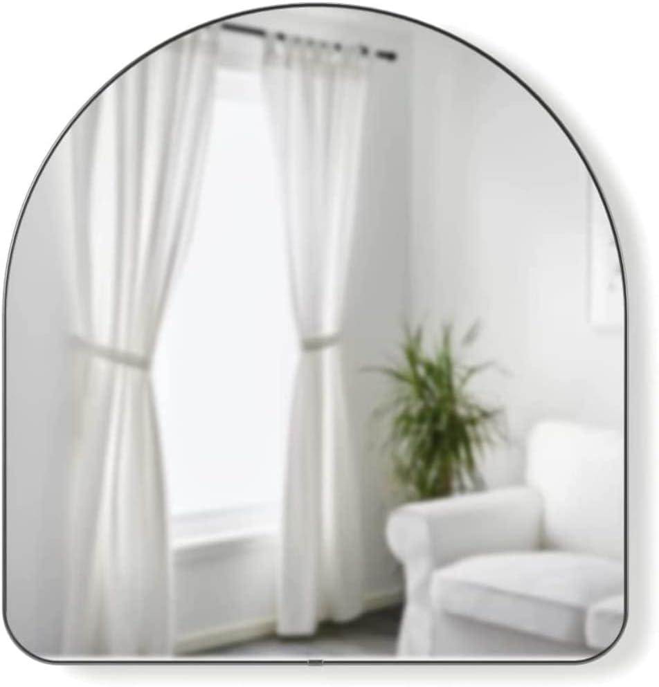 34" x 36" Hubba Arched Mirror Metallic Titanium - Umbra: Modern Oval Wall Mount, No Assembly, Steel Frame