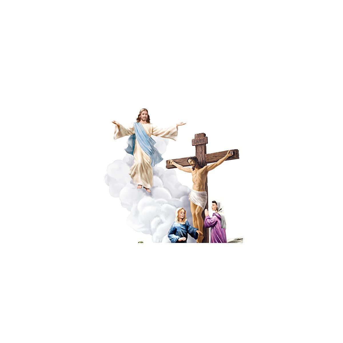 The Bradford Exchange Thomas Kinkade The Life of Christ Hand Painted Sculptural Masterpiece A Celebration of His Infinite Love Religious Statue Illustrating 5 Biblical Life Events of Jesus 12"-Inches