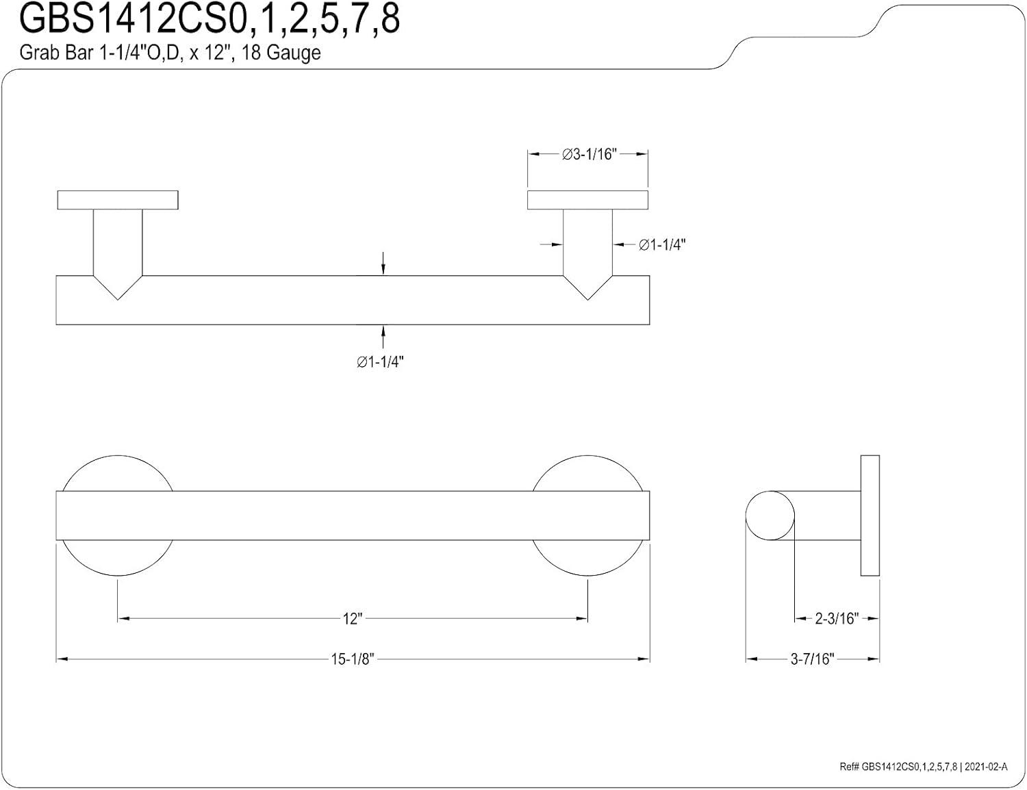 Oil Rubbed Bronze Stainless Steel 12-inch Grab Bar