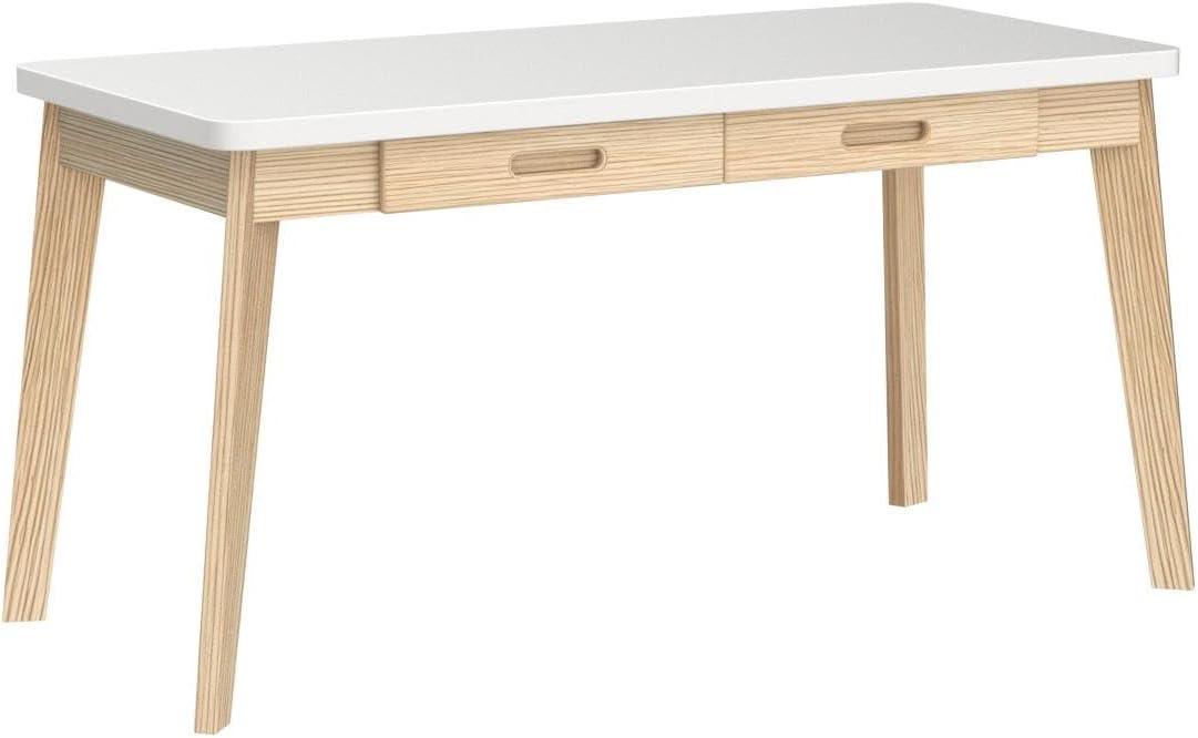 IOTXY Solid Wood Writing Desk - Home Office Workbench Desk with Drawer, 31.5" Width Laptop Computer Work Study Table in White