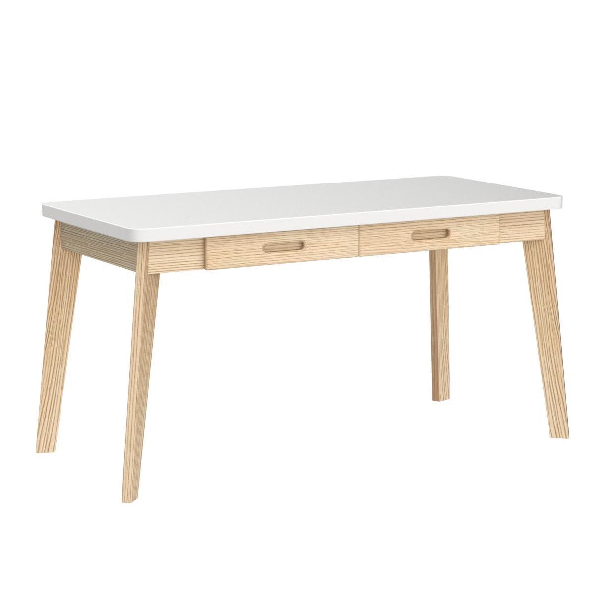 IOTXY Solid Wood Writing Desk - Home Office Workbench Desk with Drawer, Laptop Computer Work Study Table