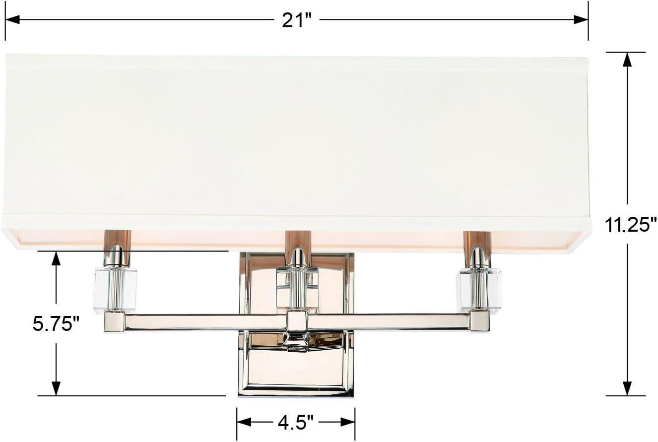 Crystorama Lighting Dixon 3 - Light Sconce in  Polished Nickel