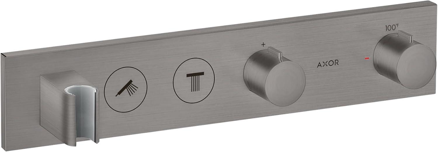 Brushed Black Chrome Thermostatic Shower Valve Trim with Diverter