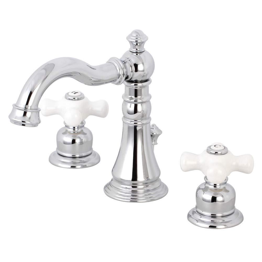 Kingston Brass FSC1971PX Kingston Brass American Classic Two-Handle 3-Hole Deck Mount Widespread Bathroom Faucet with Pop-Up Drain
