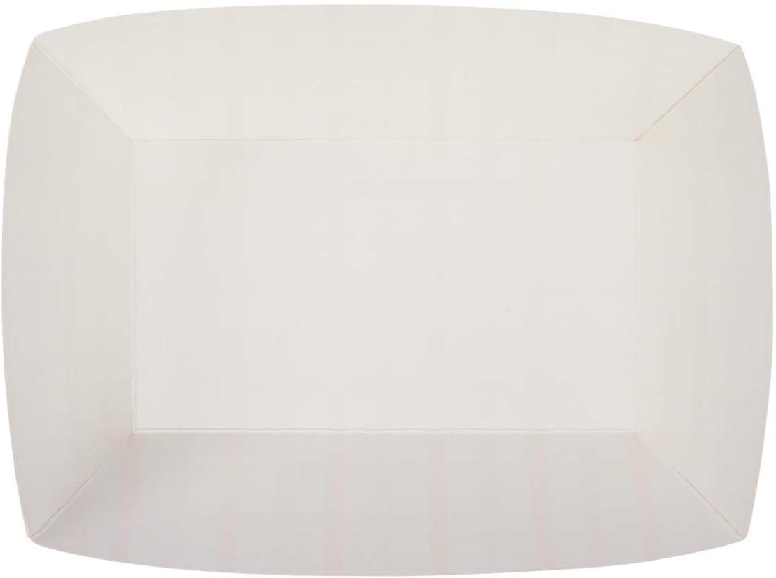 Karat [3 lb - 500 Pack] Paper Food Boat, White and Red Nacho Tray (FP-FT300G)