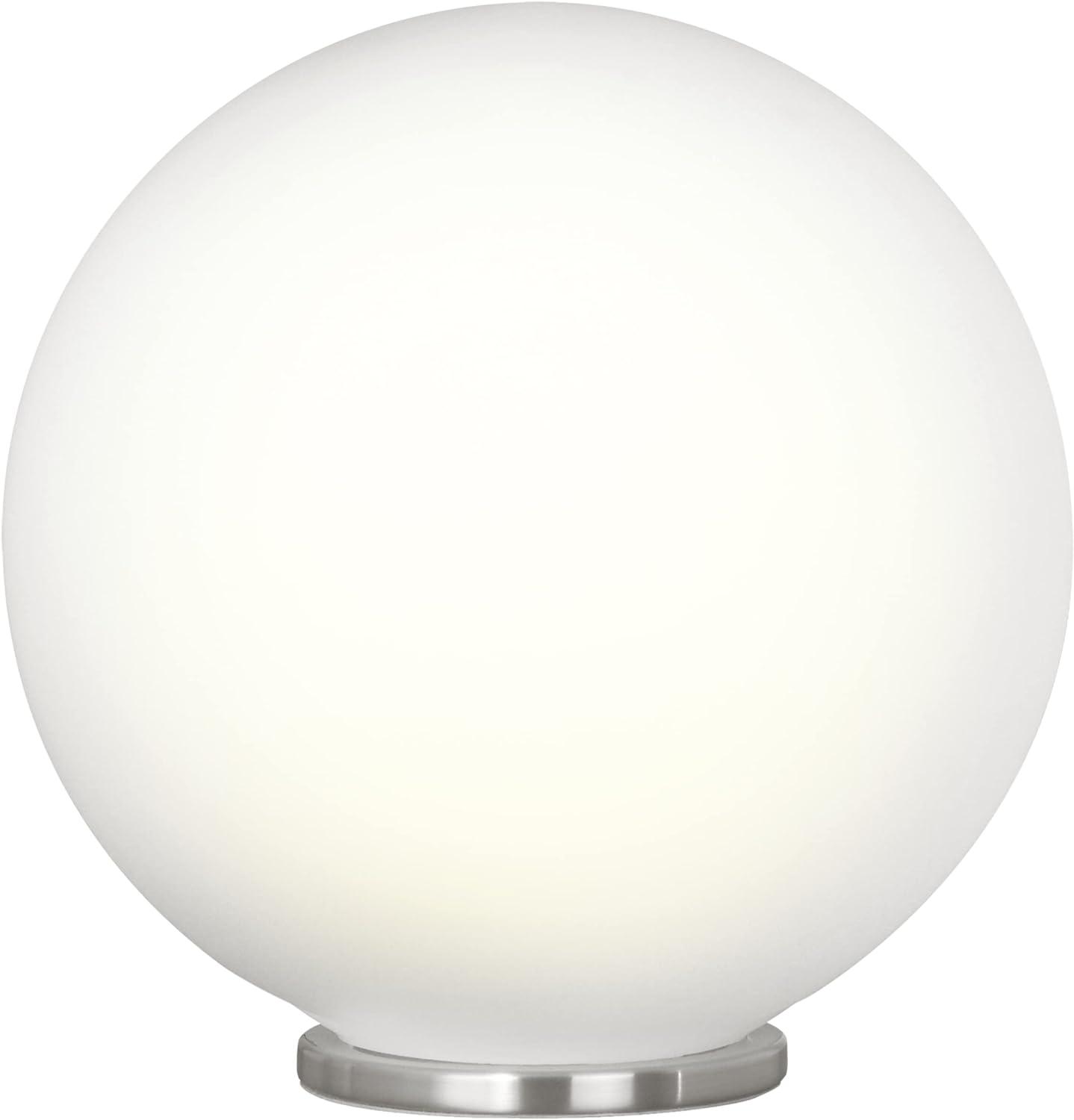 Rondo 12'' Silver Opal Glass Globe Table Lamp