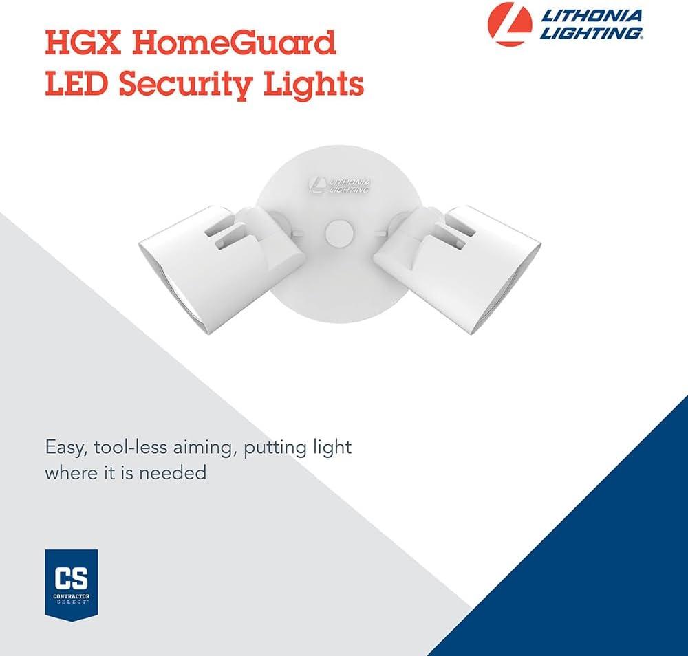 Lithonia Lighting Hgx Led 2Rh 40K 120 Cp2 M2 Pack Of (2) Home Guard Hgx Double Light