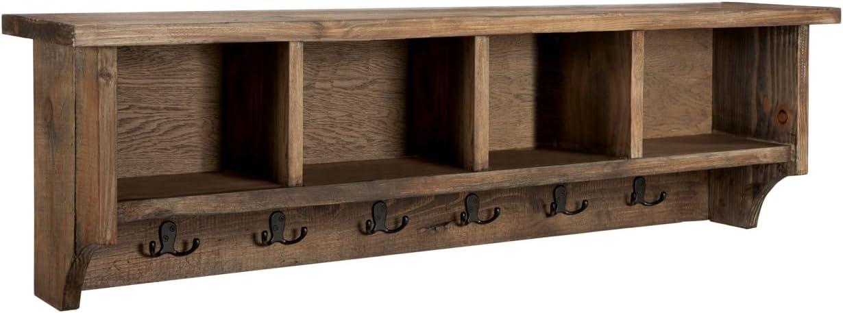 Modesto 48-Inch Reclaimed Wood Coat Rack with Storage Cubbies