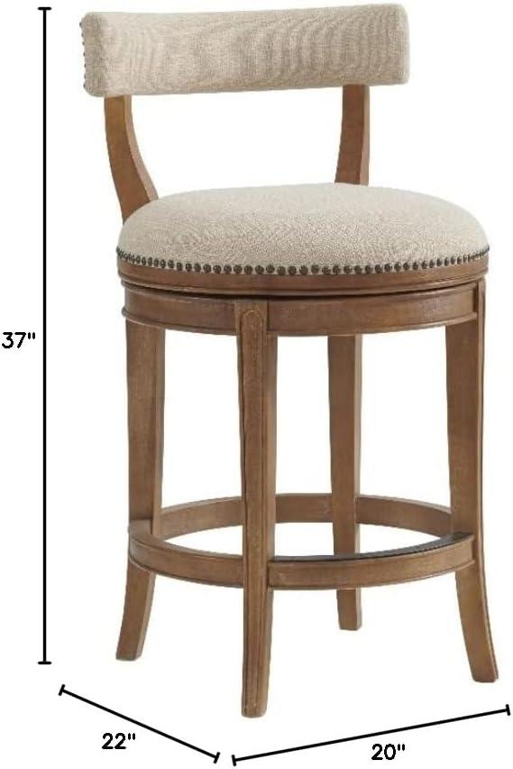 Hanover Solid Rubber Wood Swivel Counter And Bar Stool