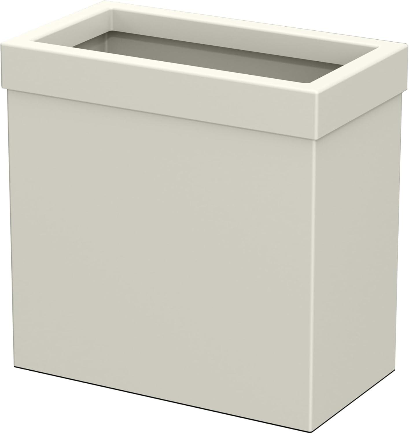 Elevate Stainless Steel 3.18 Gallon Rectangle Waste Basket Open Removable Lid