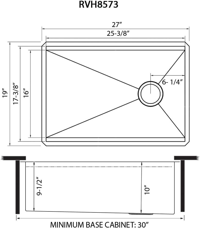 Ruvati 27-inch Workstation Slope Bottom Offset Drain Undermount 16 Gauge Kitchen Sink