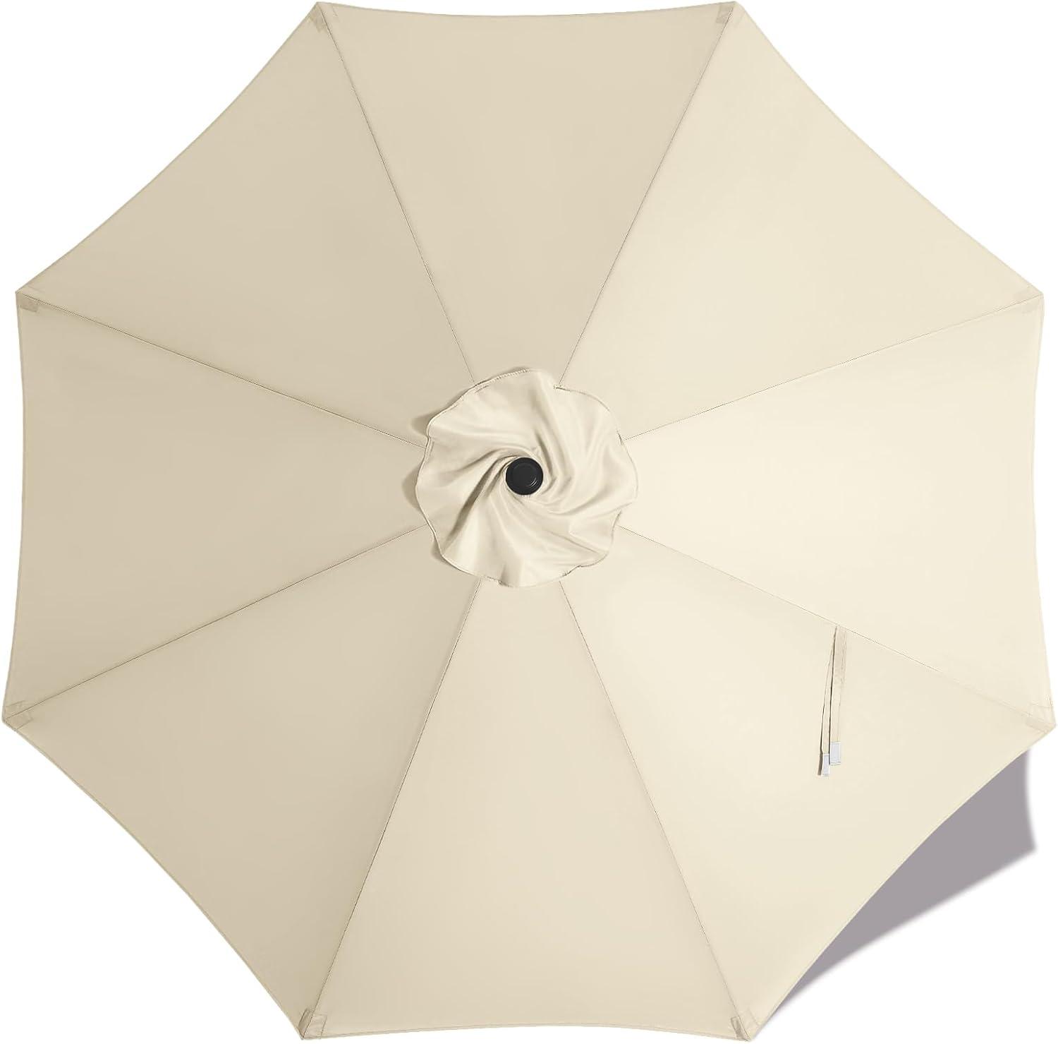 Replacement 9ft Umbrella Canopy - Fits 8-Rib Frames, Creamy White