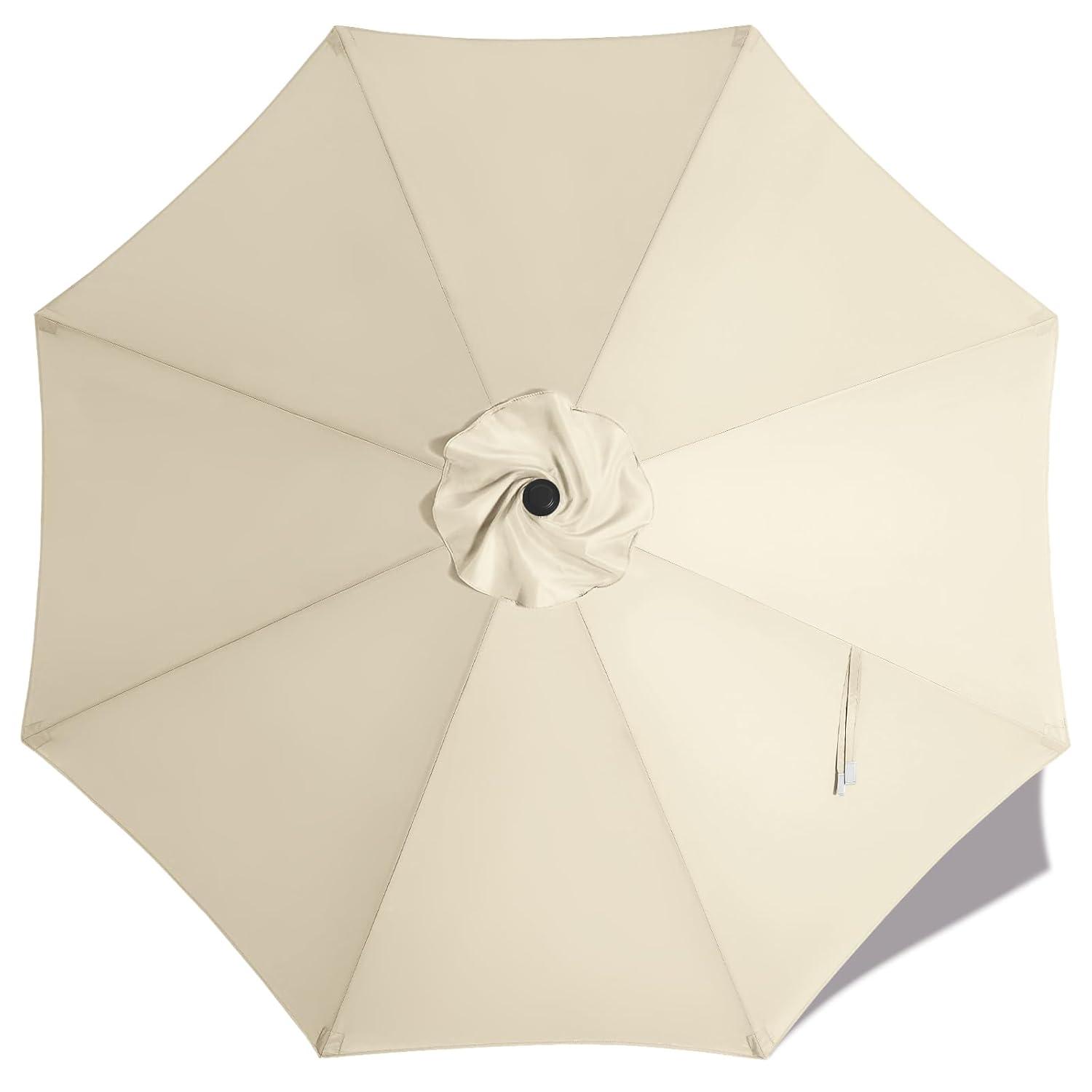 Replacement 9ft Umbrella Canopy - Fits 8-Rib Frames, Creamy White