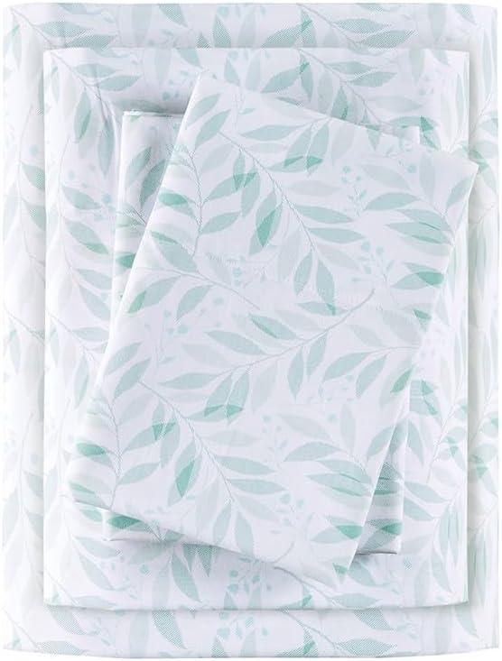 Full Green Leaves Cotton Percale Sheet Set