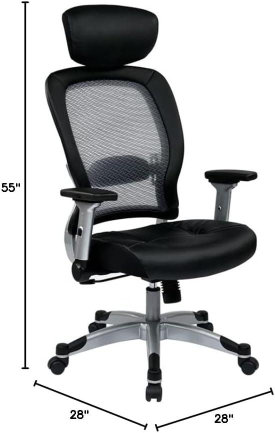 Black Mesh and Leather High Back Executive Swivel Chair