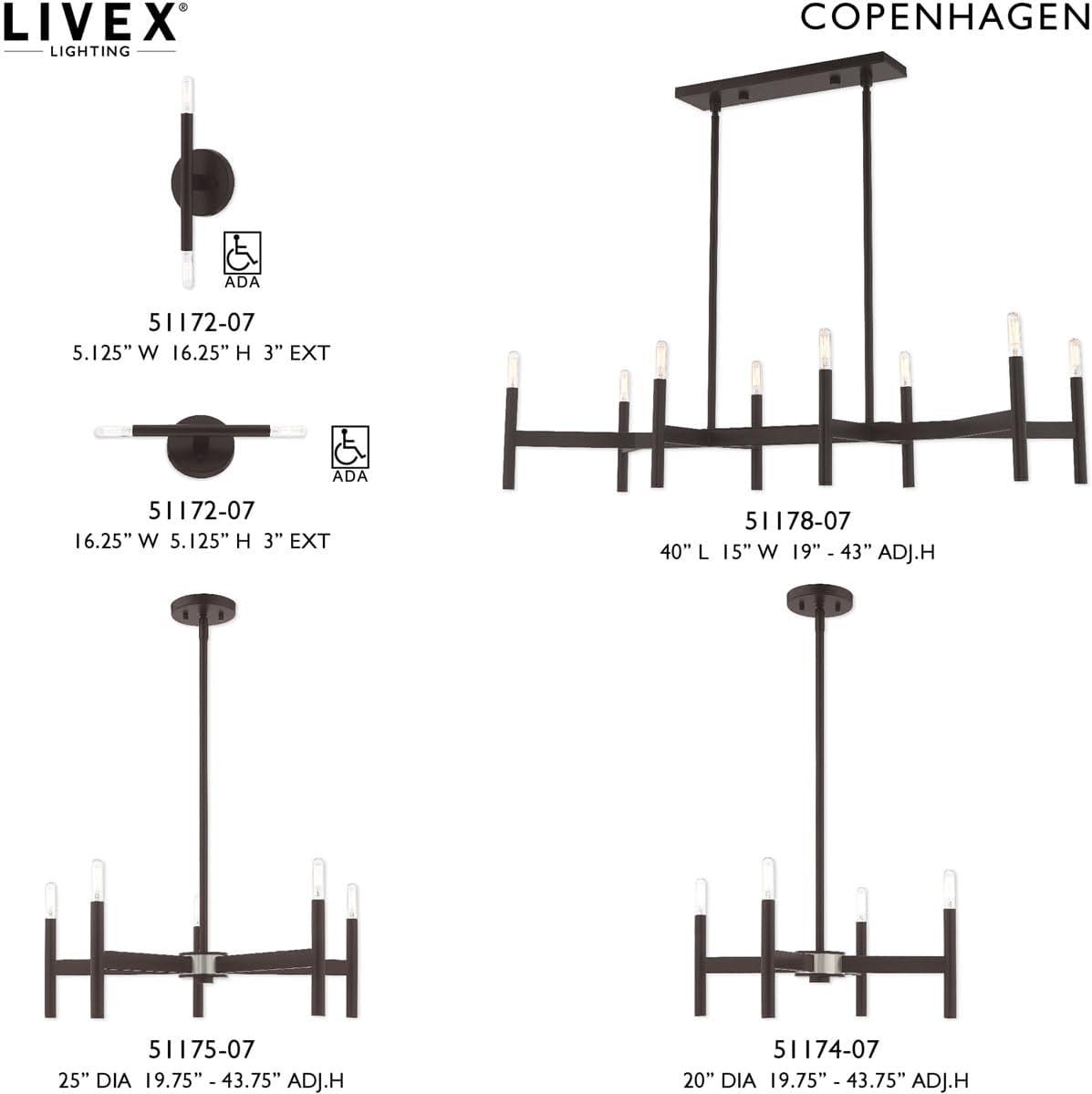 Livex Lighting Copenhagen 4 - Light Chandelier in Bronze