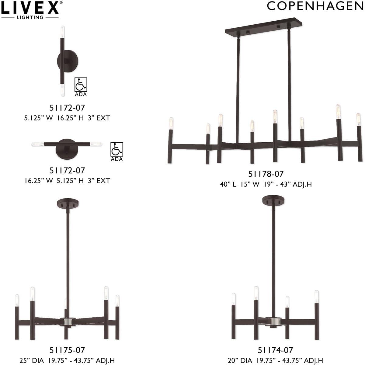 Livex Lighting Copenhagen 4 - Light Chandelier in Bronze