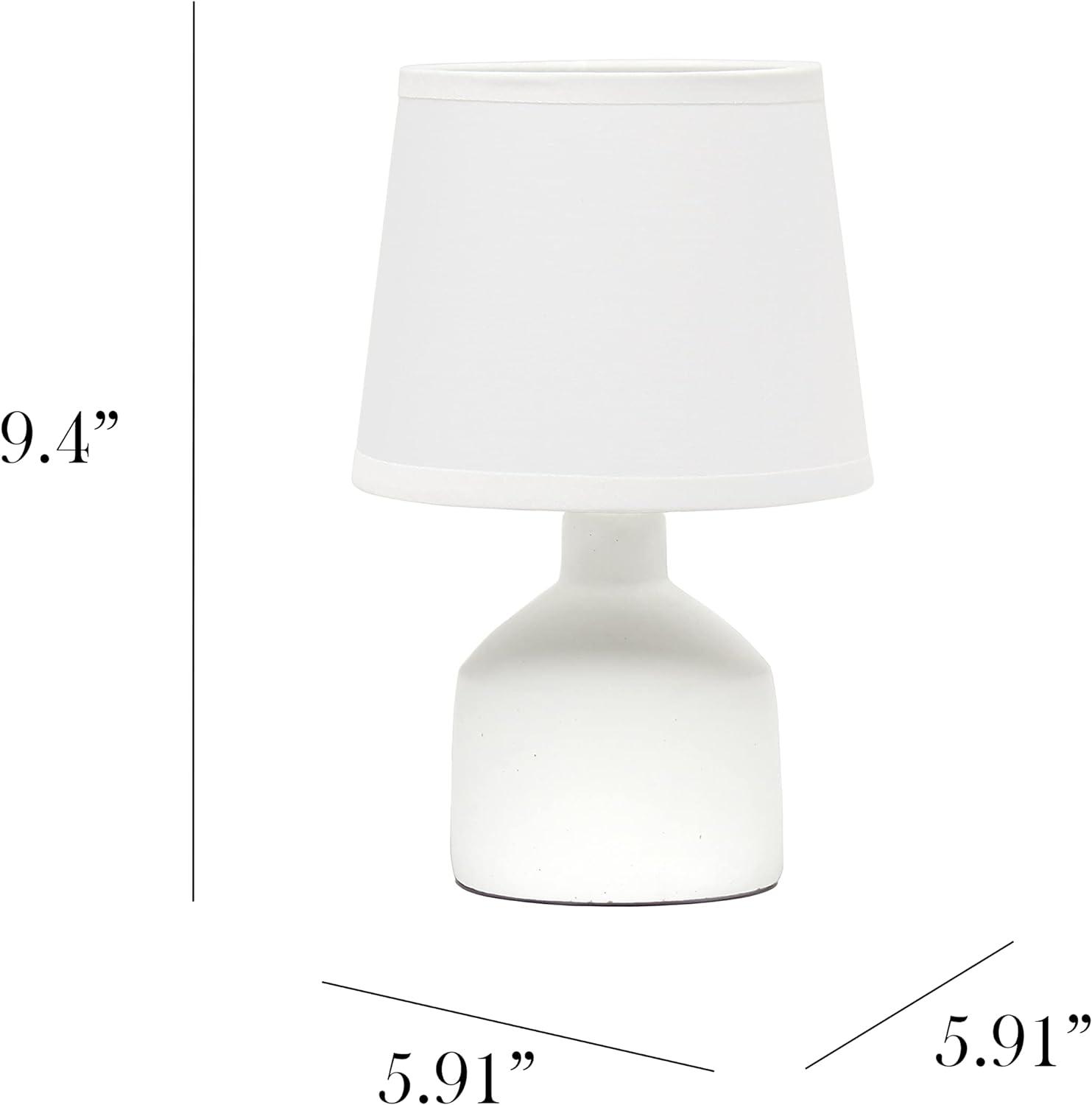 Off-White Ceramic Mini Table Lamp with Fabric Shade