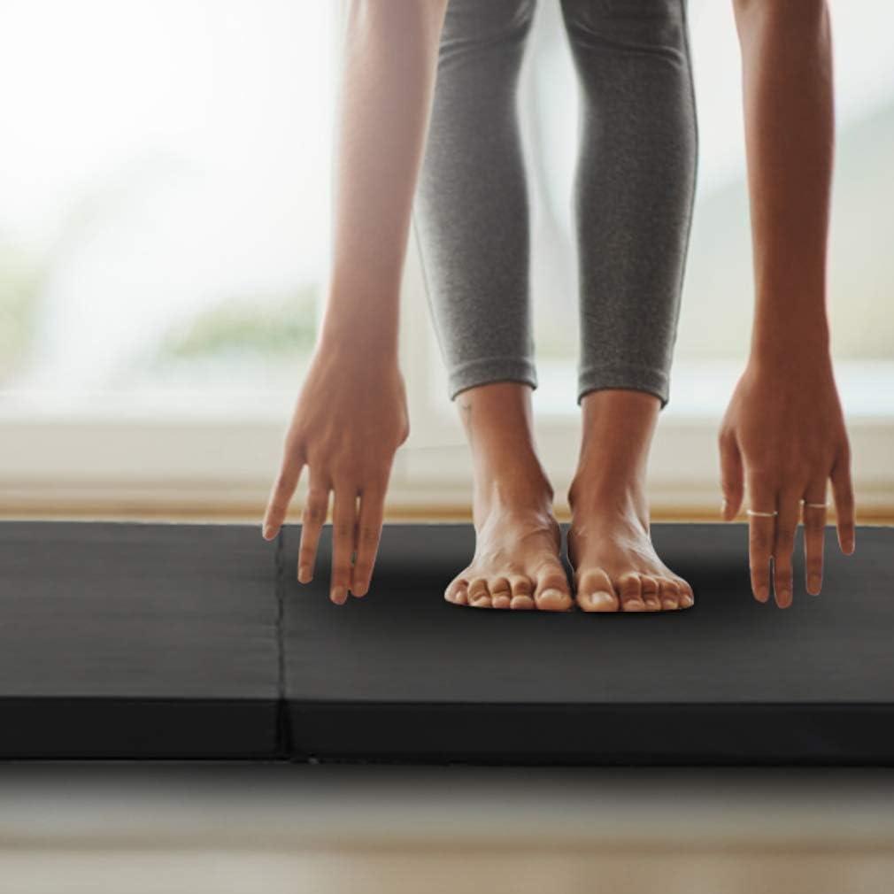 Gymnastics Tumbling Mats Portable Gymnastics Mat Foldable Tumbling Mat 4'x8/2'x6' PU Leather Exercise Mat Yoga Mat with Carrying Handles for home Workout outdoor Yoga Gymnastics