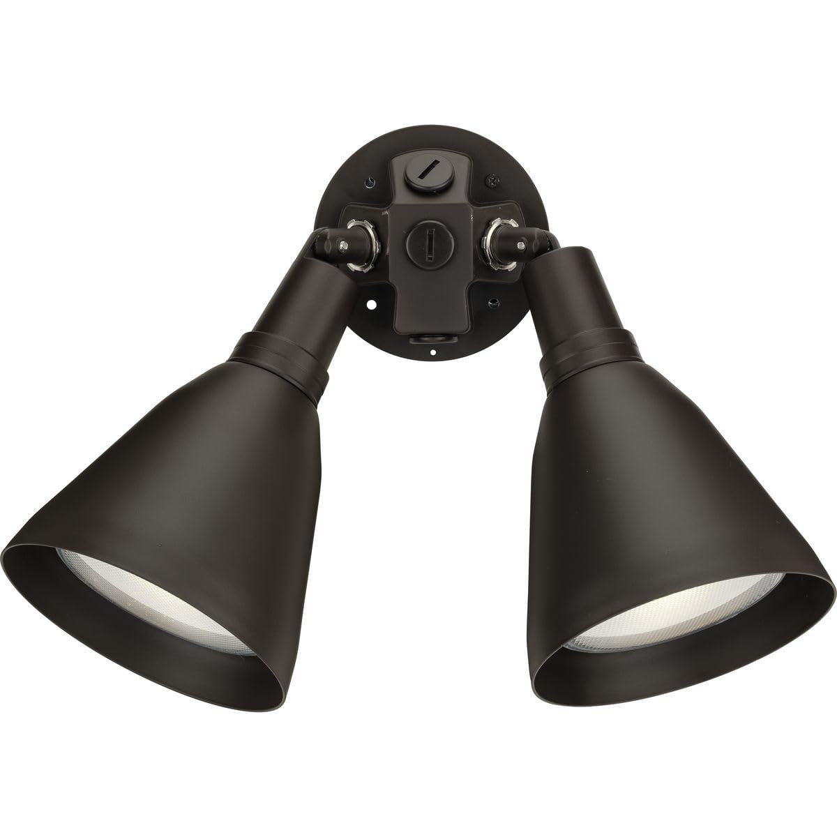 Progress Lighting Par 2-Light Outdoor Wall Light, Antique Bronze, Porcelain, Shade Included