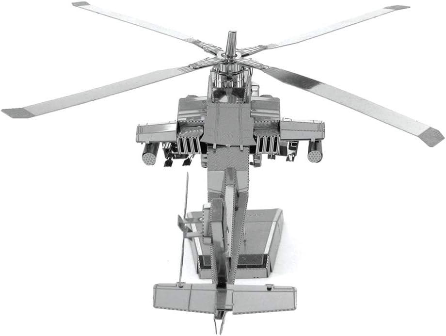 Fascinations 9009012 Metal Earth Metal 3D AH-64 Apache Airplane Model Kit, Silver