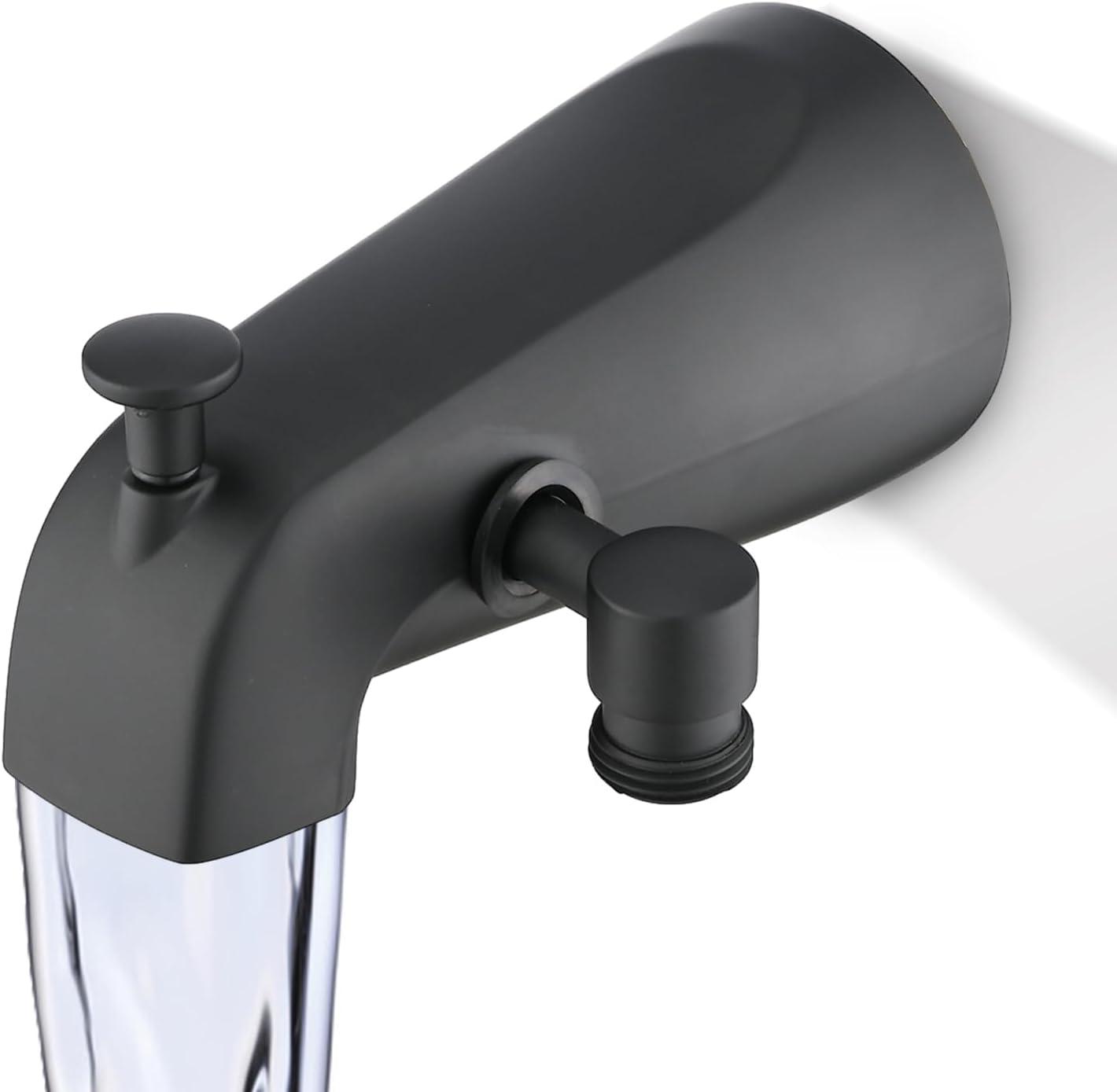 Matte Black Metal Tub Spout with Diverter